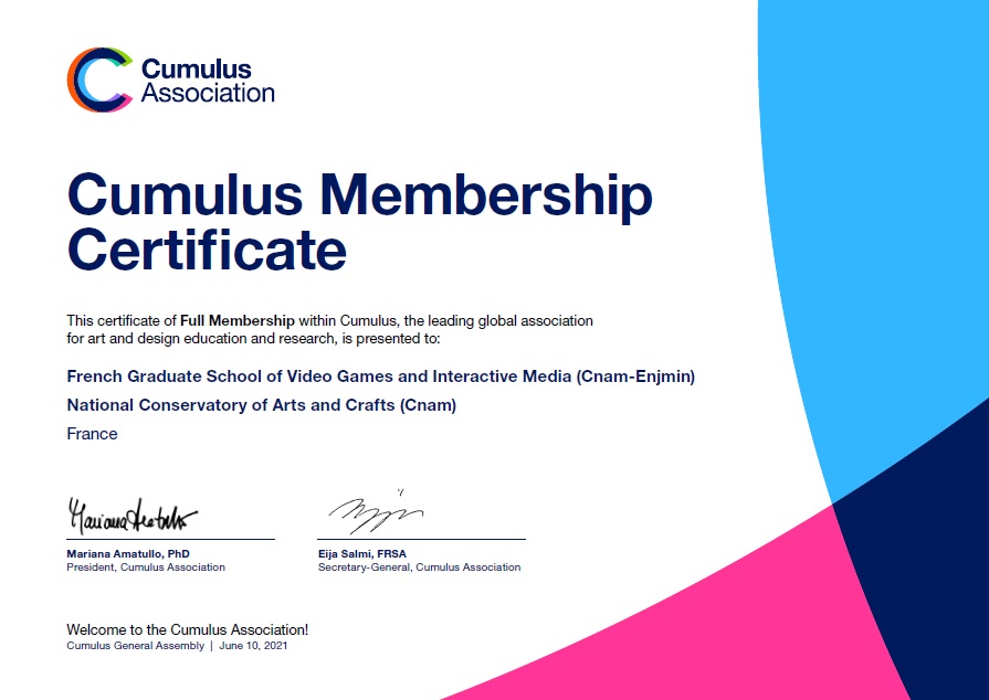 Enjmin Certificate Cumulus