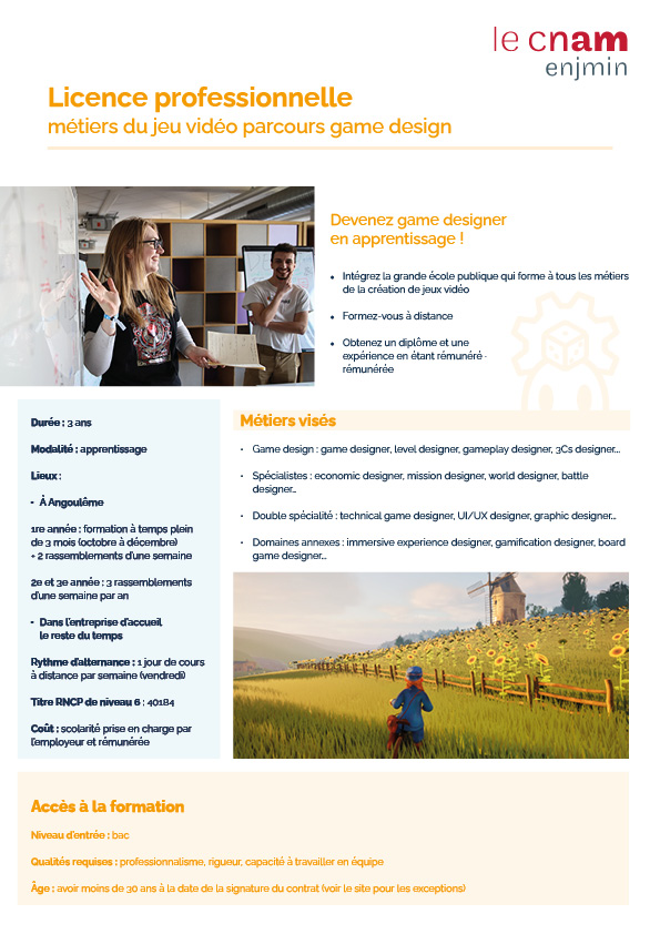 Licence professionnelle game design