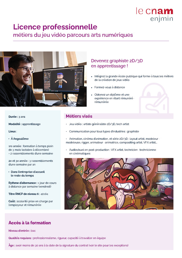 Licence professionnelle arts numériques